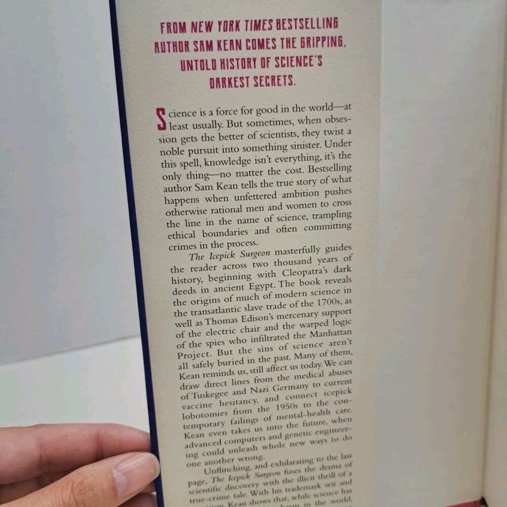 THE ICEPICK SURGEON: Murder, Fraud, Sabotage, Piracy,…by Sam Kean  Hardcover - Picture 4 of 5